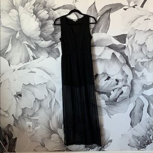 Charlotte Russe Black romper with sheer overlay